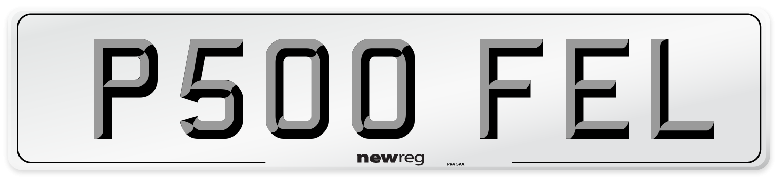 P500 FEL Number Plate from New Reg